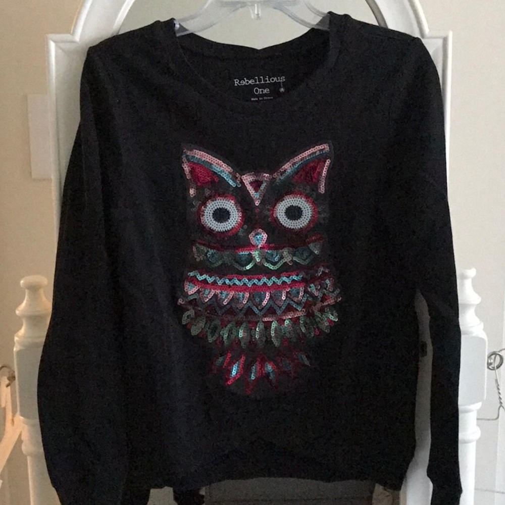 Sequined owl sweatshirt